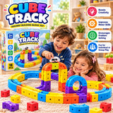 Magnetic Cube Track Train 18 Pieces Set for Kids  (LEAO-08)