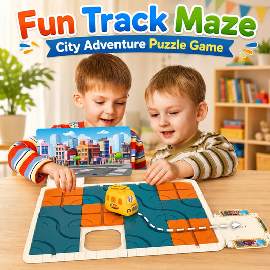 Fun Track Maze City Adventure Puzzle Game Sliding Car Track Educational Brain Teaser Toy for Kids