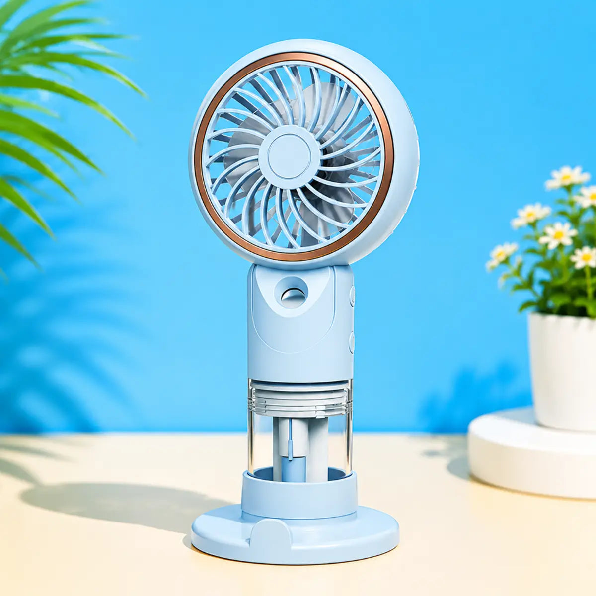 Portable Mini Rechargeable Fan with Water Spray Colorful Handheld Cooling Mist Fan