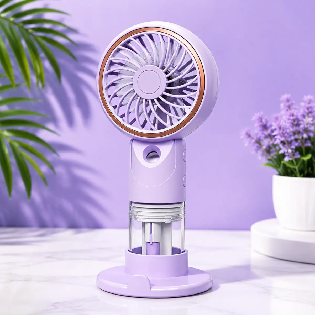 Portable Mini Rechargeable Fan with Water Spray Colorful Handheld Cooling Mist Fan
