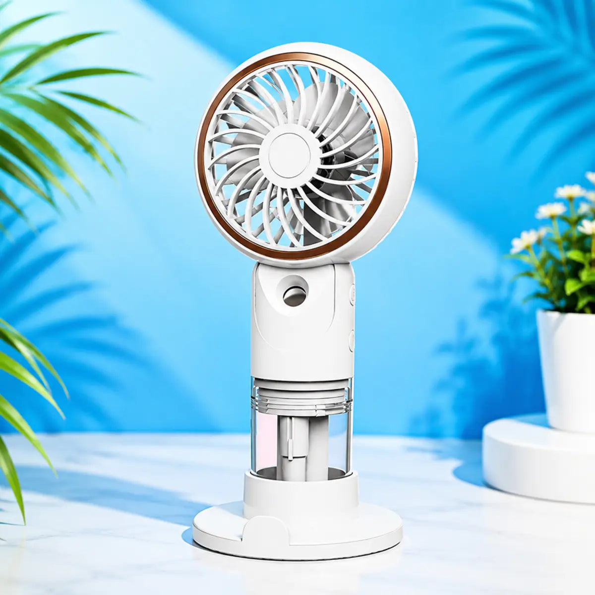 Portable Mini Rechargeable Fan with Water Spray Colorful Handheld Cooling Mist Fan