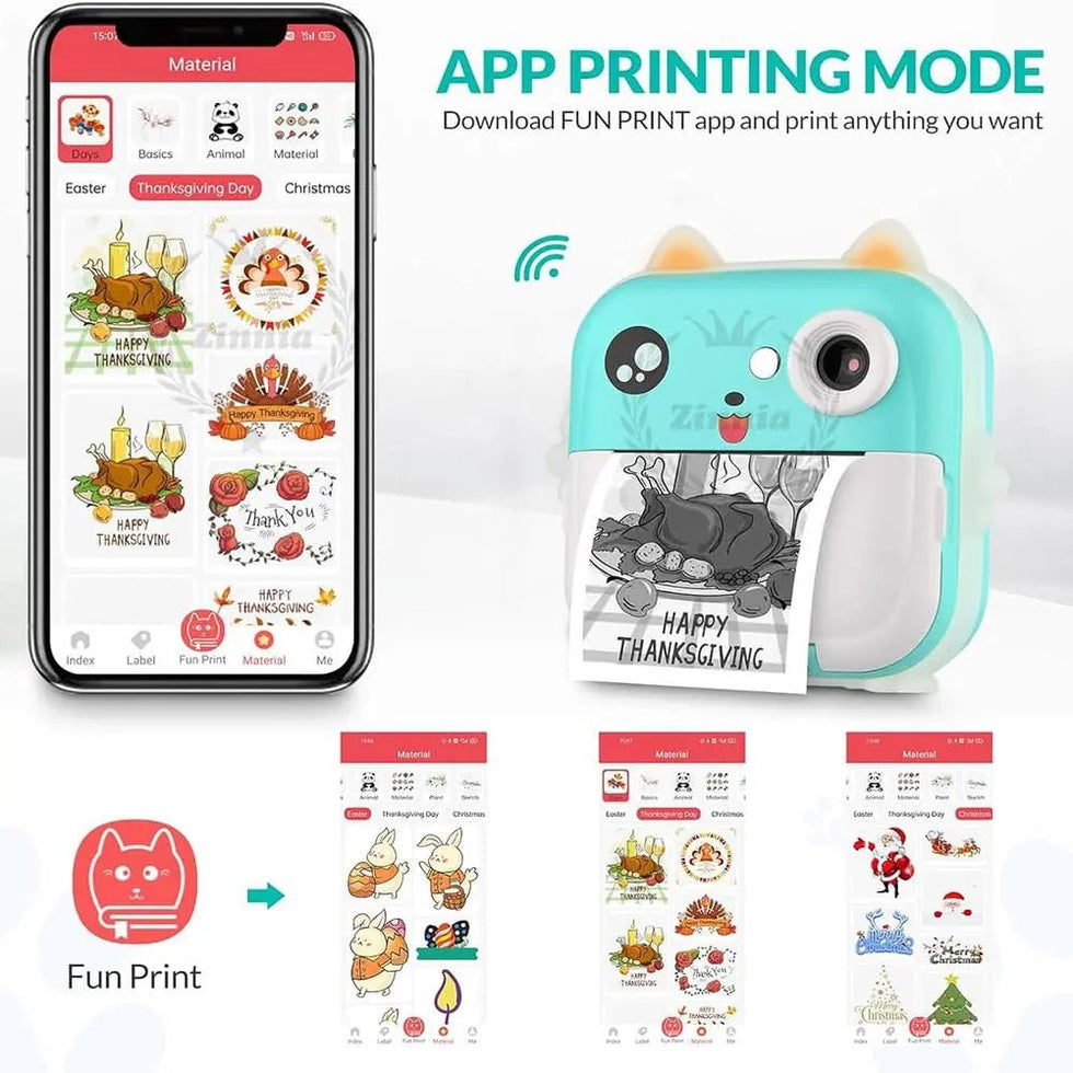Camera Printer Mini Mini Pocket Camera Printer - Mini Photo Printer - Toynix
