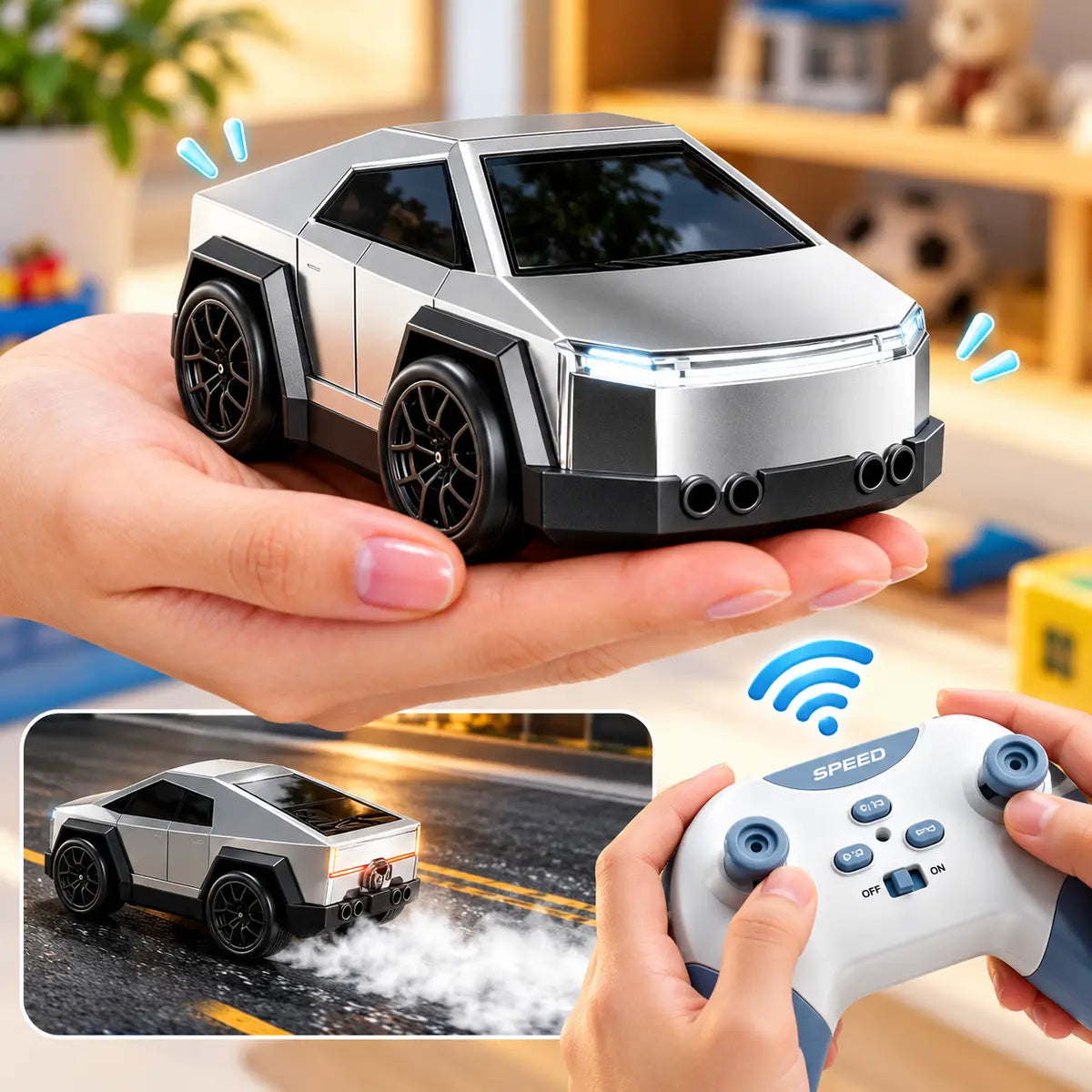 Smart Gesture Control RC Car with Lights & Sound 