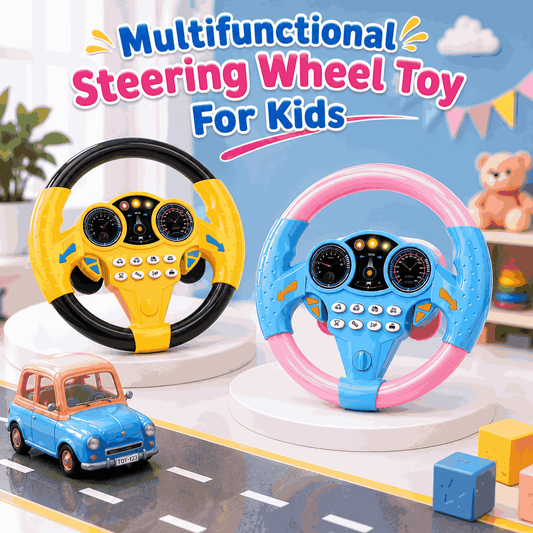 Multifunctional Steering Wheel Toy Interactive Pretend Driving Toy for Kids
