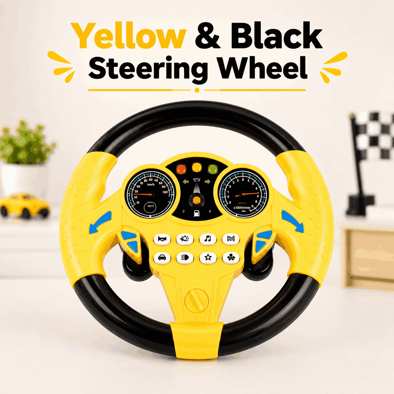 Multifunctional Steering Wheel Toy Interactive Pretend Driving Toy for Kids