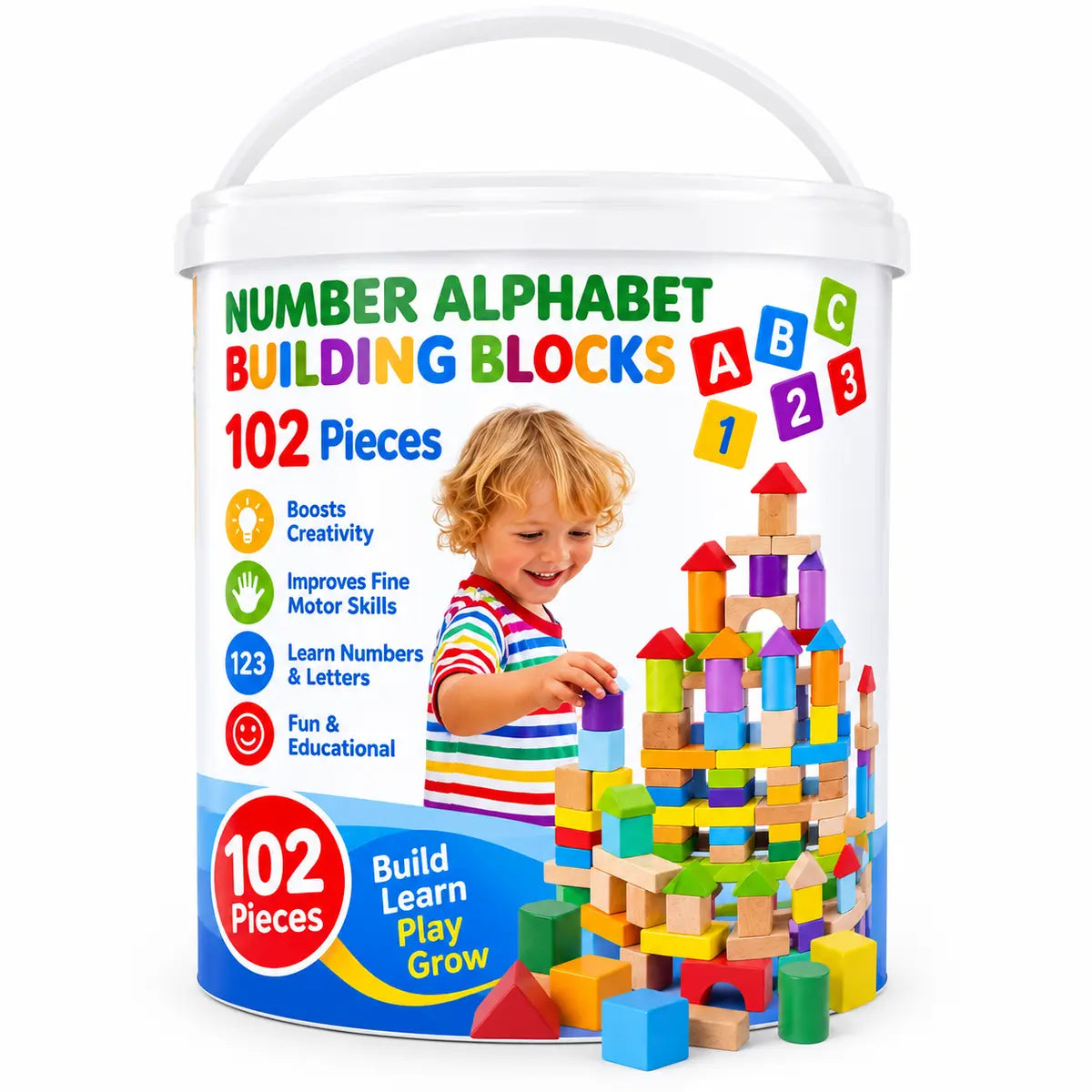 102 Pcs Number & Alphabet Building Blocks | 2025-6