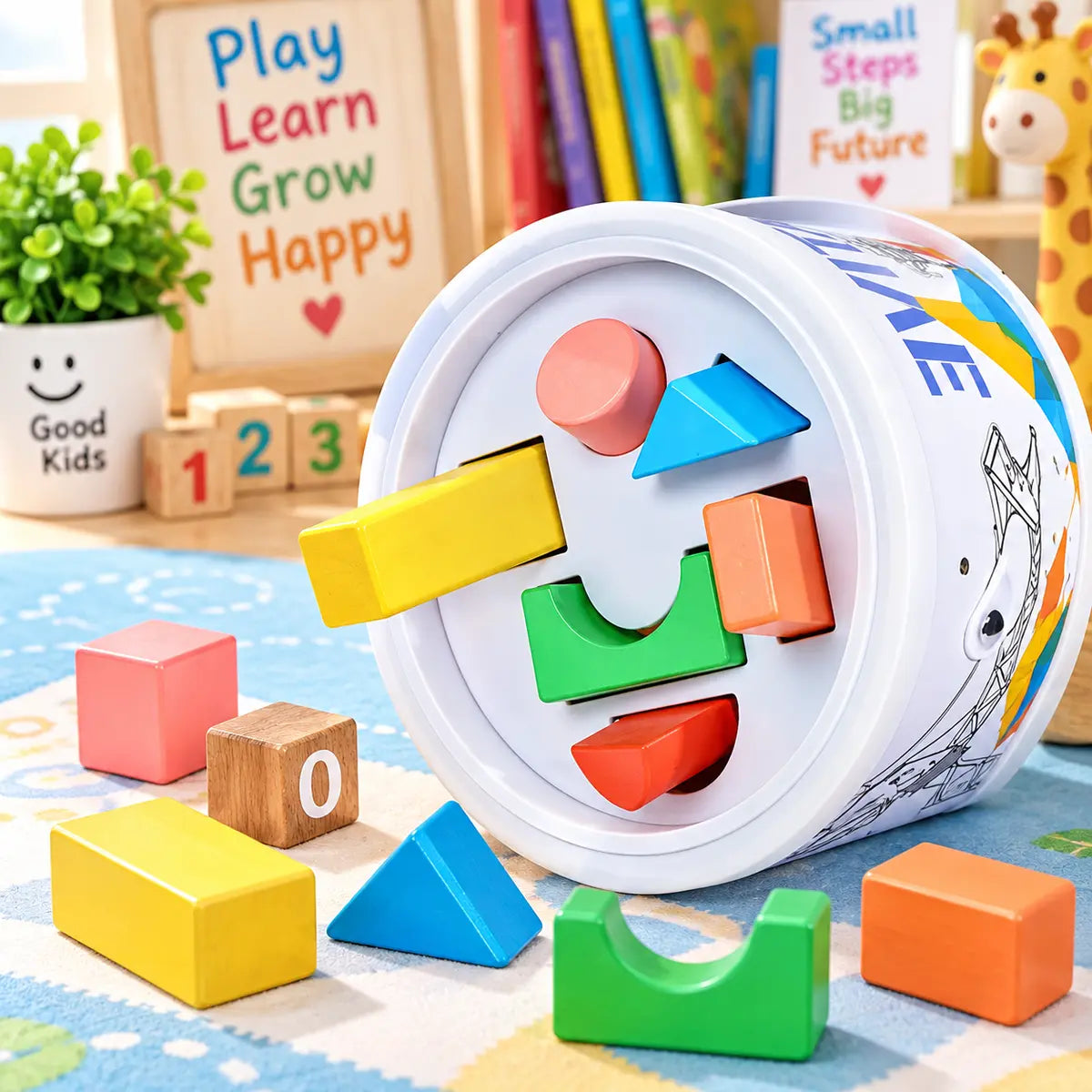102 pcs colorful number and alphabet building blocks set with storage bucket for kids