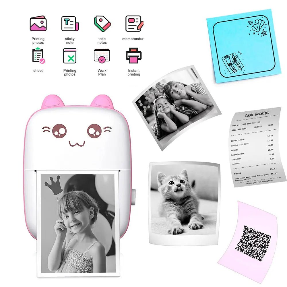 Pocket Inkless Mini Printer - Thermal Portable Bluetooth Wireless Mini Printer - Toynix