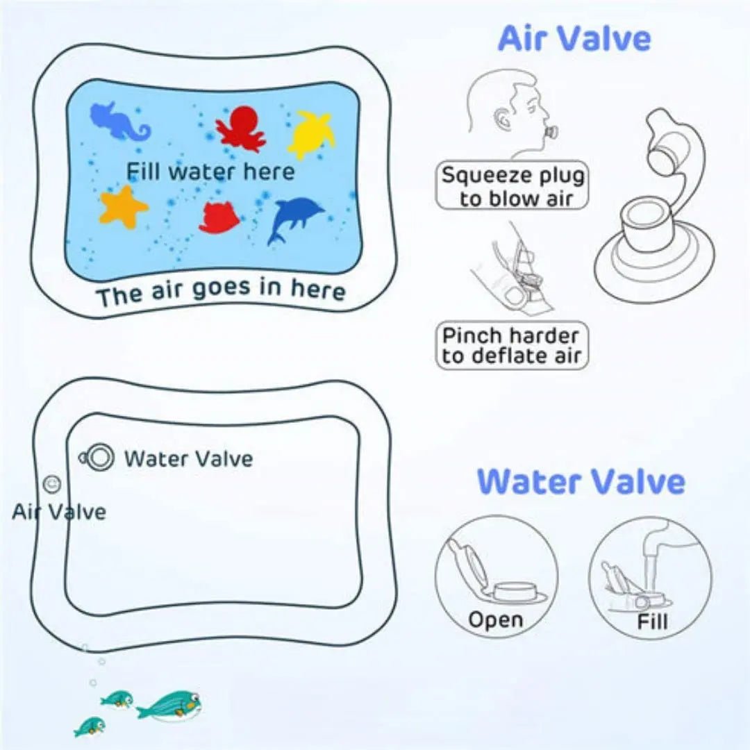 Premium Baby Inflatable Water Tummy Time Mat (Blue | XX-01)