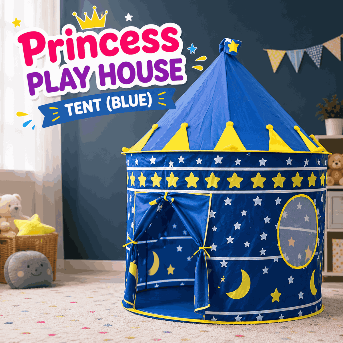 Princess Playhouse Tent for Kids Foldable Indoor Castle Play Tent