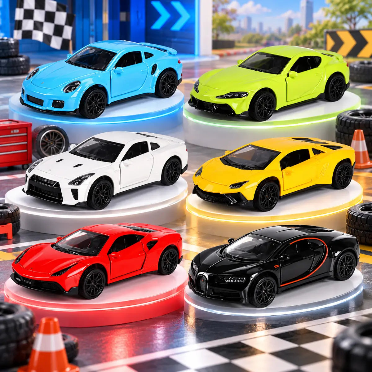 Pull-Back Alloy Die-Cast Super Cars for Kids (Random Colors | 4311C)