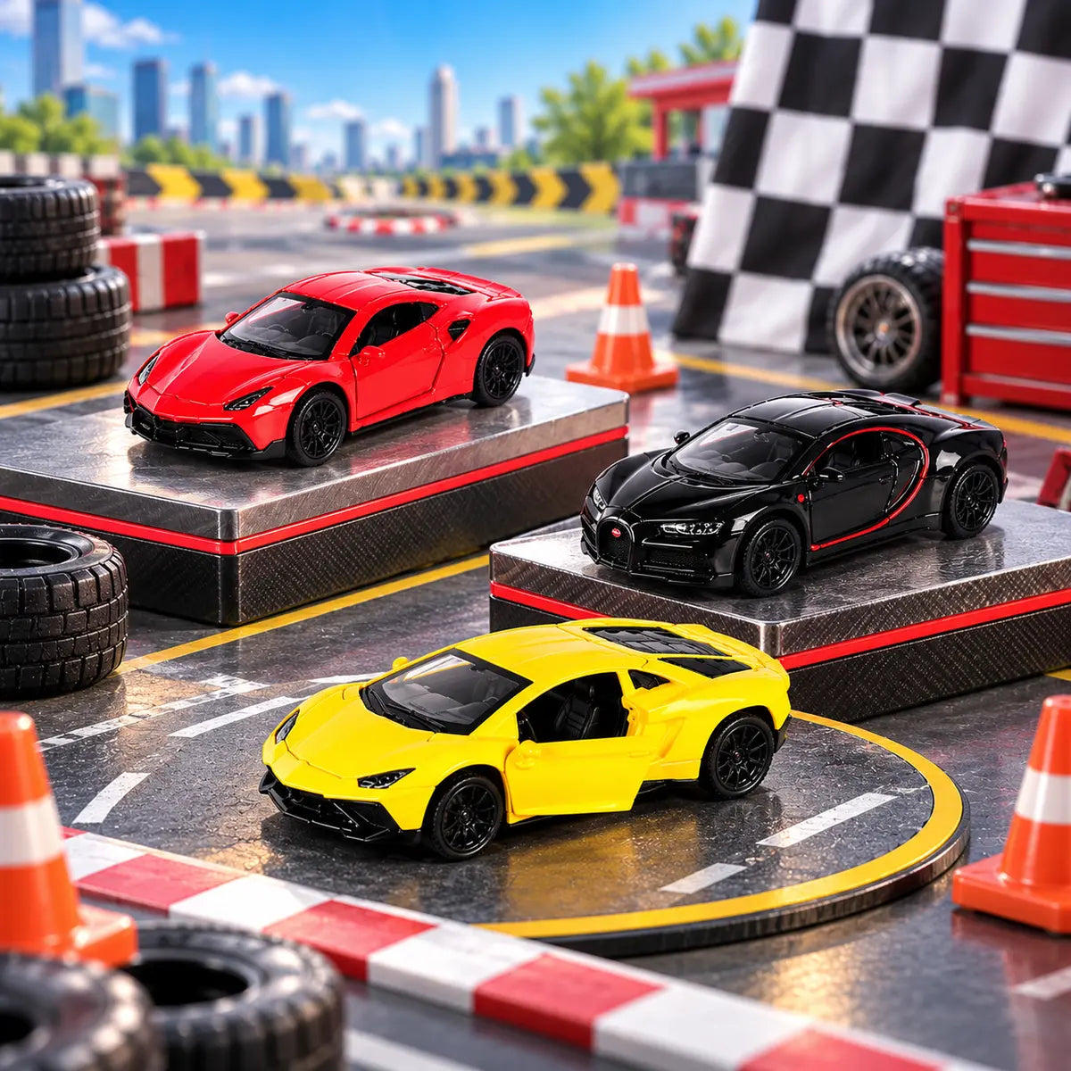 Pull-Back Alloy Die-Cast Super Cars for Kids (Random Colors | 4311C)