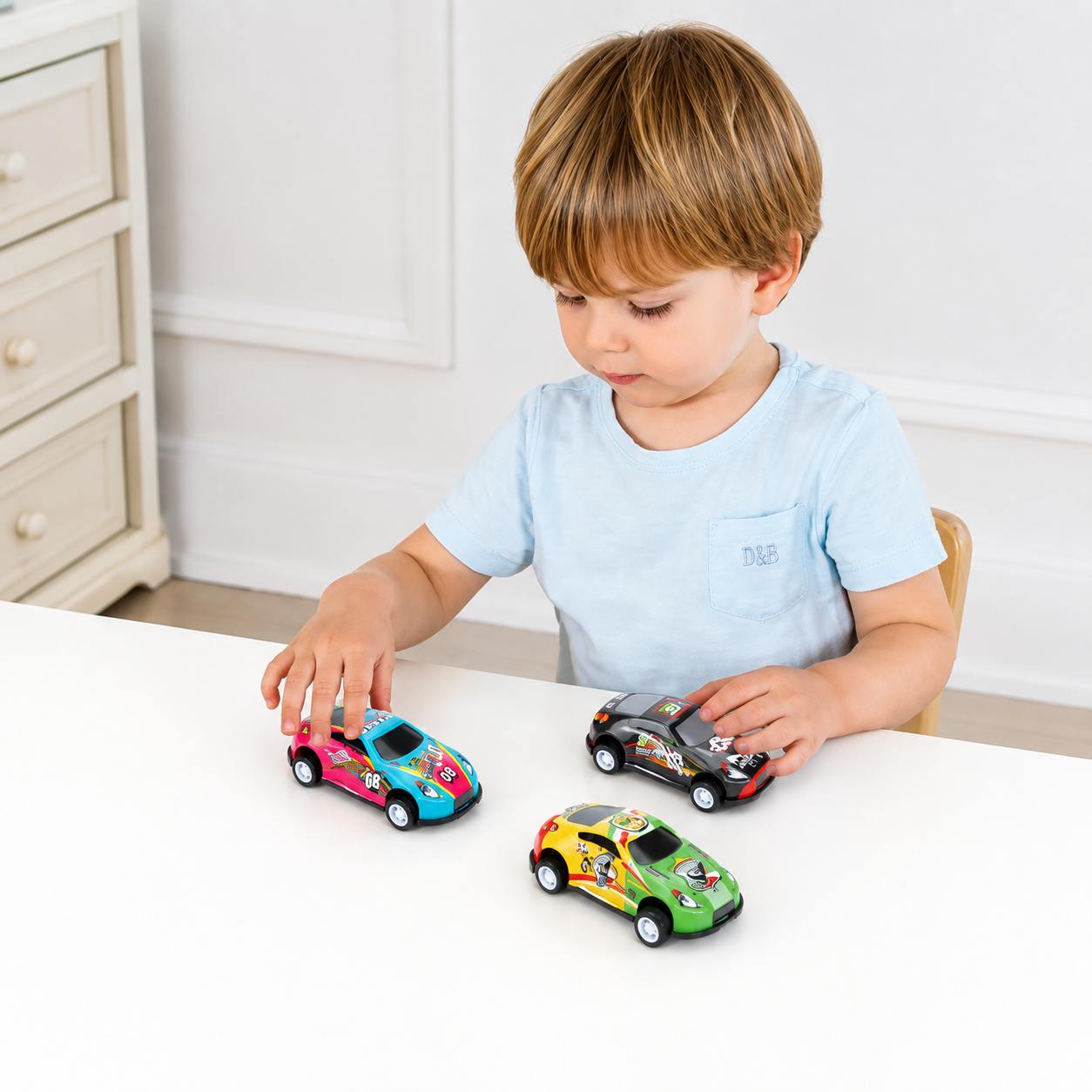 Pull Back Die-Cast Cars Set 6 Pcs Mini Racing Toy Cars for Kids - Toynix