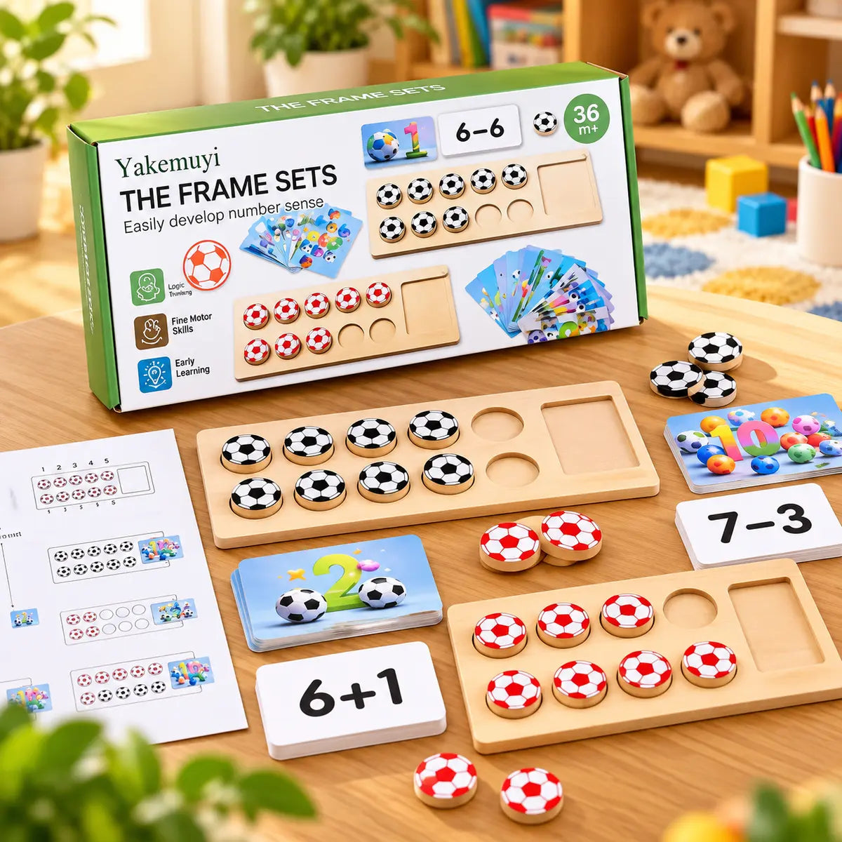 Children Wooden Puzzle Football Mathematics Teaching Game (2025-17)