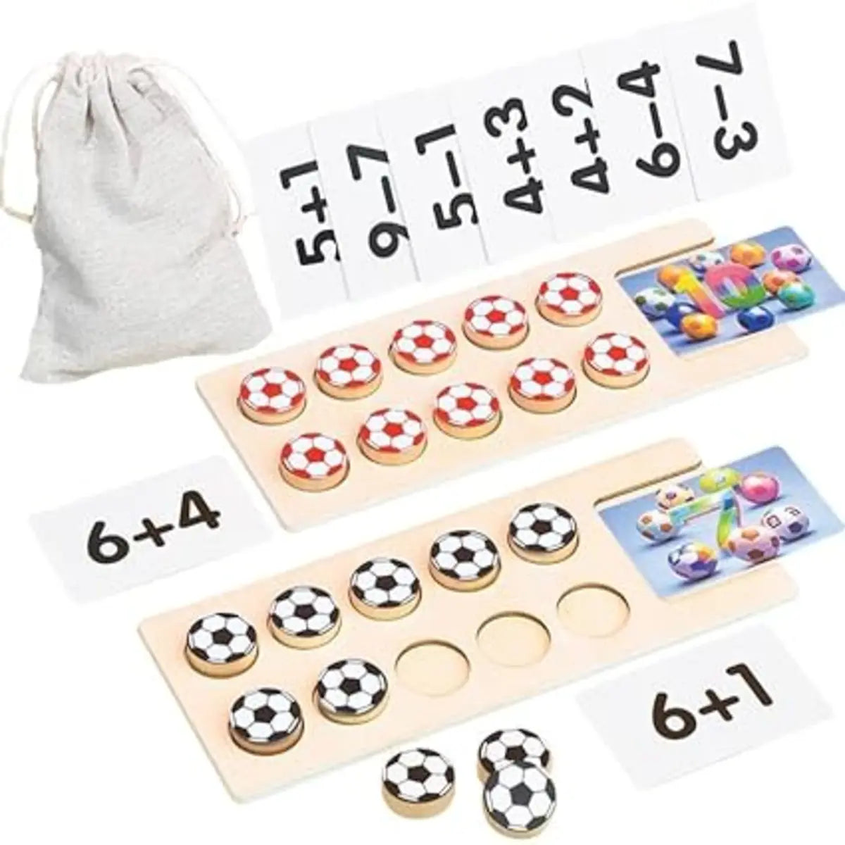 Children Wooden Puzzle Football Mathematics Teaching Game (2025-17)
