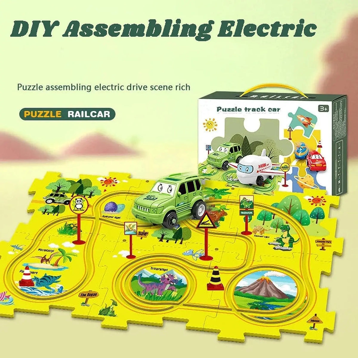 Puzzle Racer Track Railway Car For Kids (1100A)