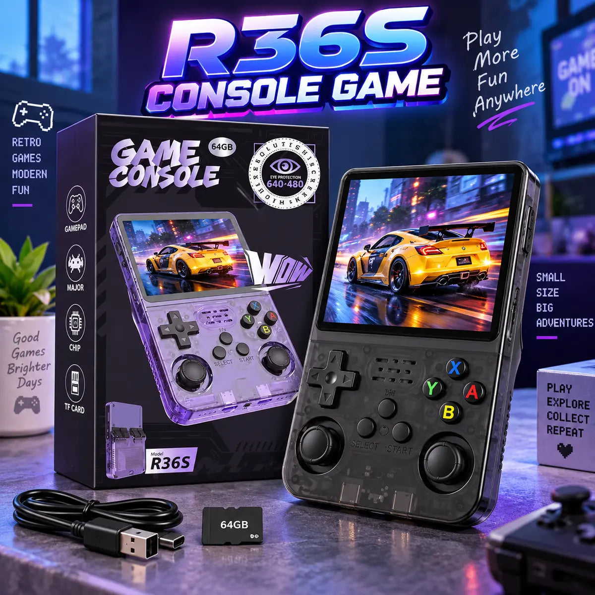 R36S Retro Handheld Gaming Console For Kids & Adults (R36S)
