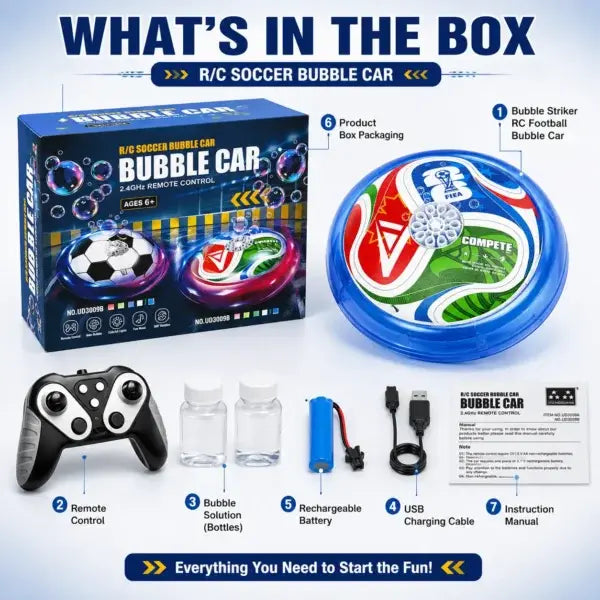 RC Bubble Soccer Ball Toy with Lights & Music (Random Design | UD3009A)