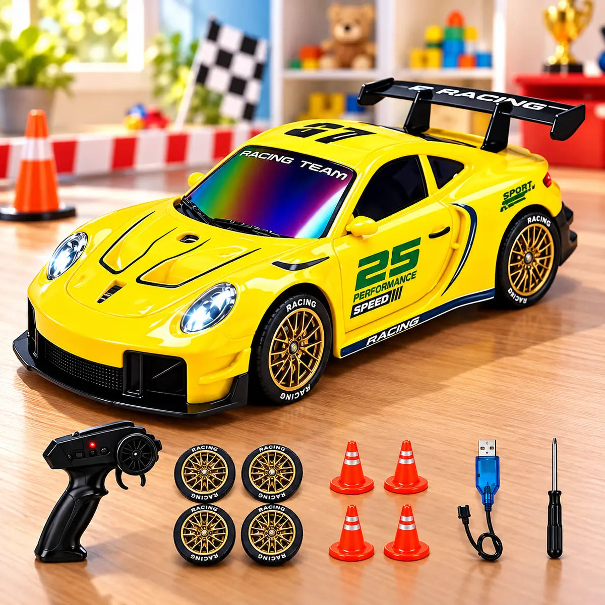 2.4GHz RC Porsche Drift Racing Car Remote Control Sports Racing Toy