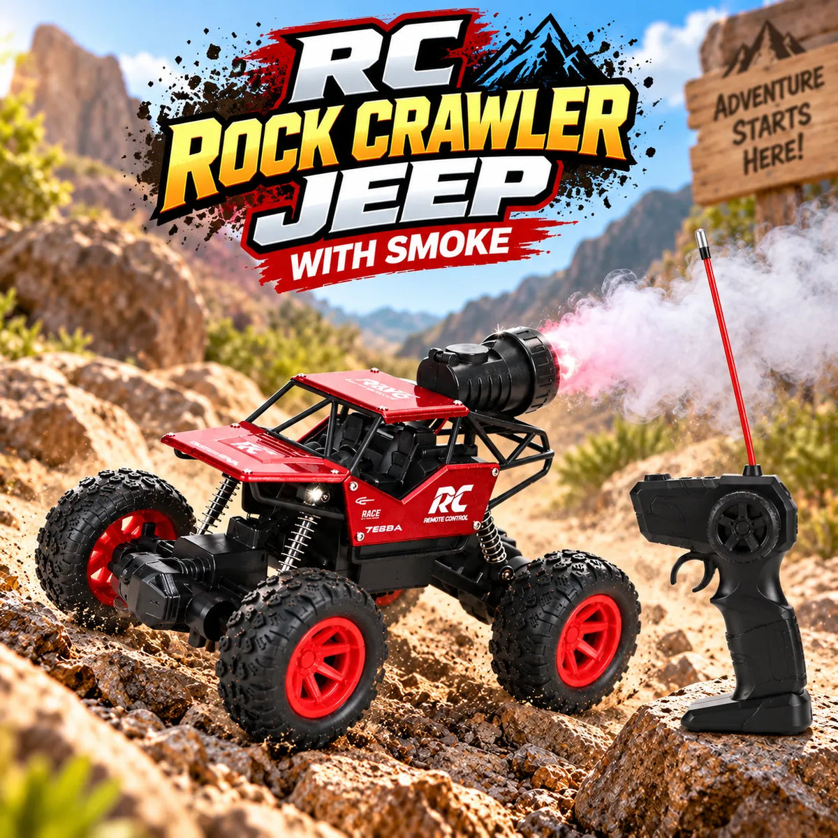 RC Rock Crawler Jeep with Smoke Effect