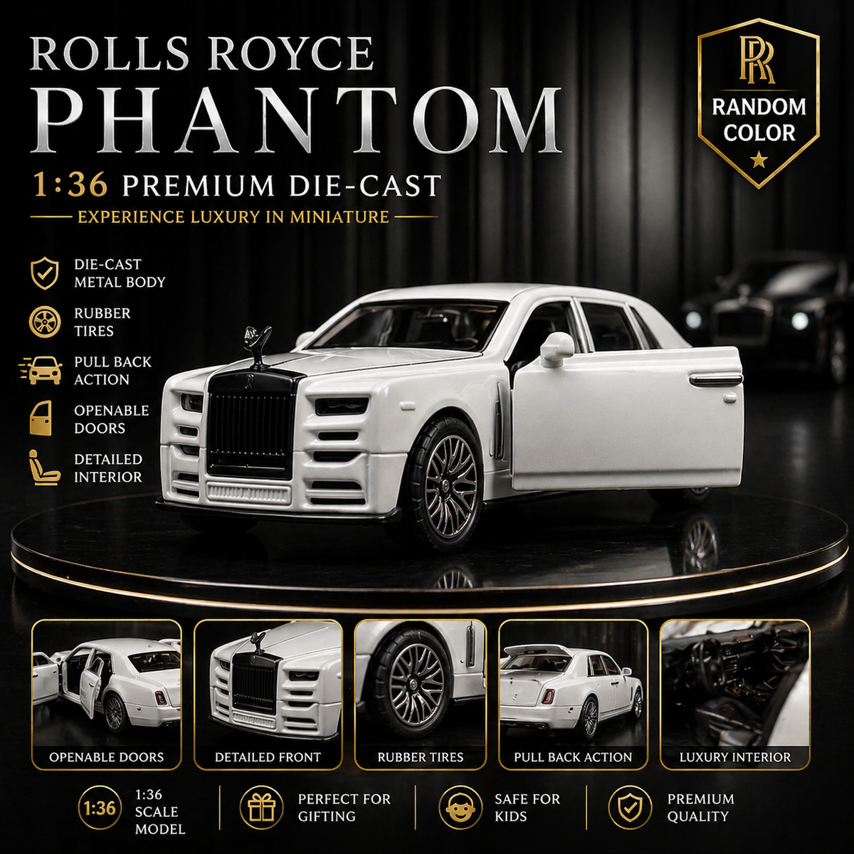 Rolls Royce Phantom 1:36 Premium Die-Cast (Random Color | W36888)