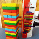 54 Pieces Wooden Colorful Jenga | 2025-8
