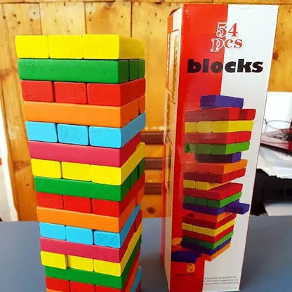 54 Pieces Wooden Colorful Jenga | 2025-8
