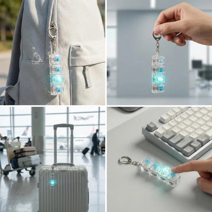 Keyboard Fidget Stress Relief Keychain for Kids & Adults (Random Colors | KC)