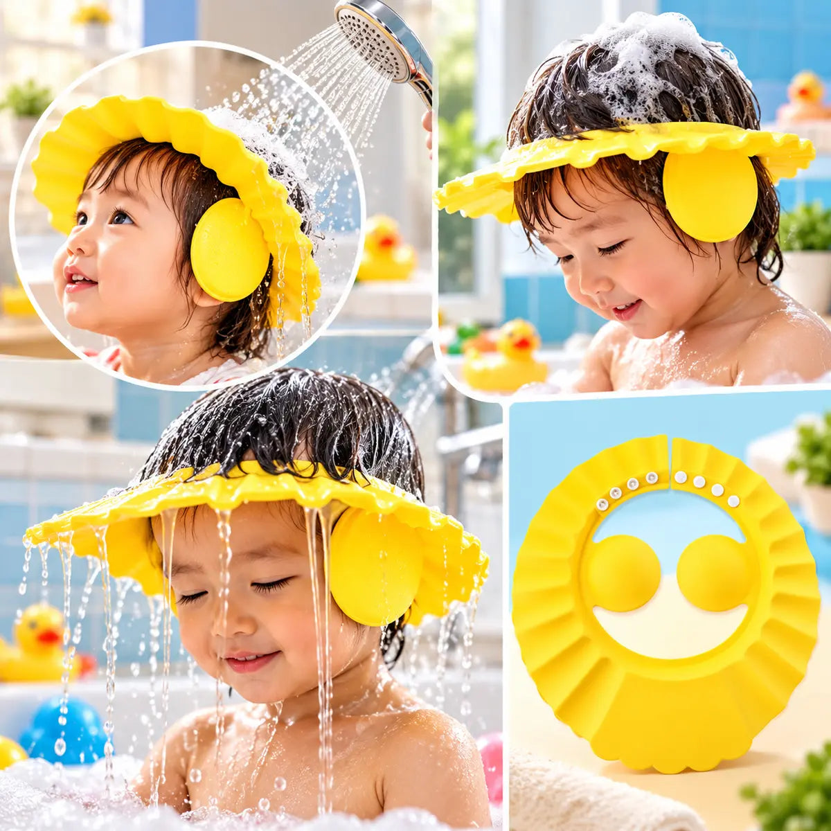 Safe Shampoo Shower Bathing Protect Soft Cap Hat for Babies & Kids (A070)