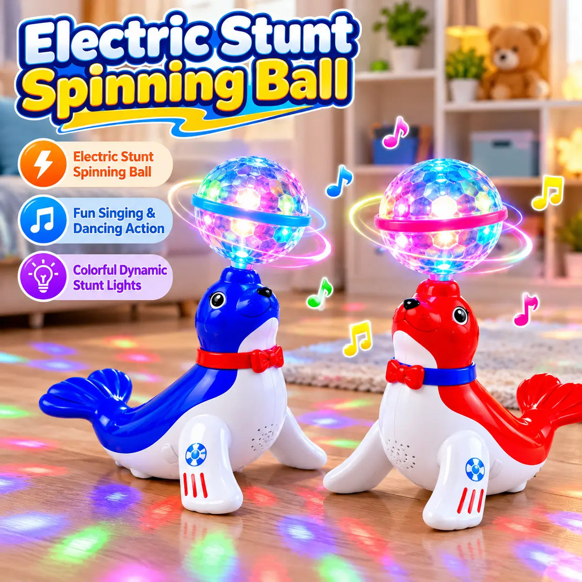 Interactive Sea Lion Toy with Lights & Music (Random Color | YJ388-29)