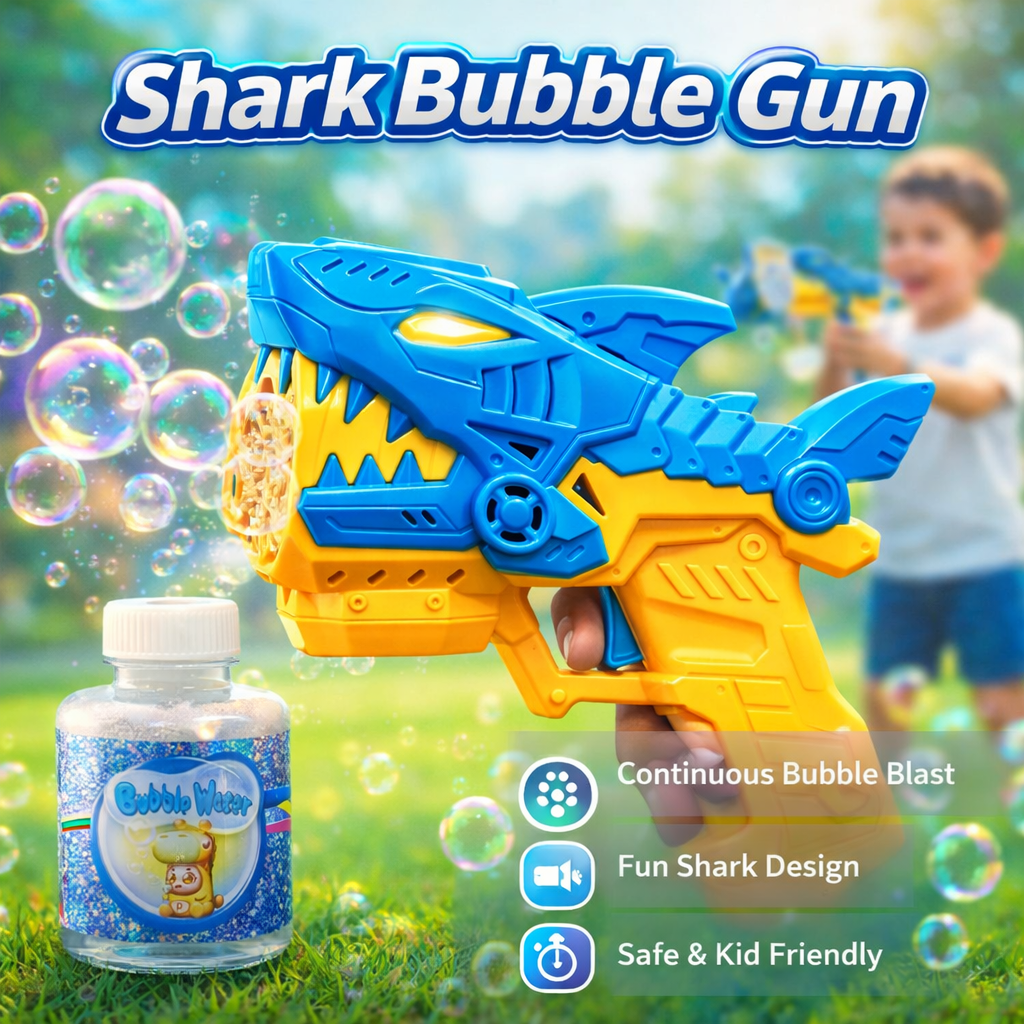 shark bubble gun for kids bubble blaster toy Pakistan outdoor fun toy