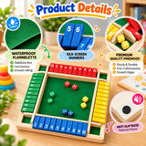 Shut The Box Dice Game – Wooden Family Math Board Game 2–4 Players (2025-39)
