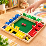 Shut The Box Dice Game – Wooden Family Math Board Game 2–4 Players (2025-39)