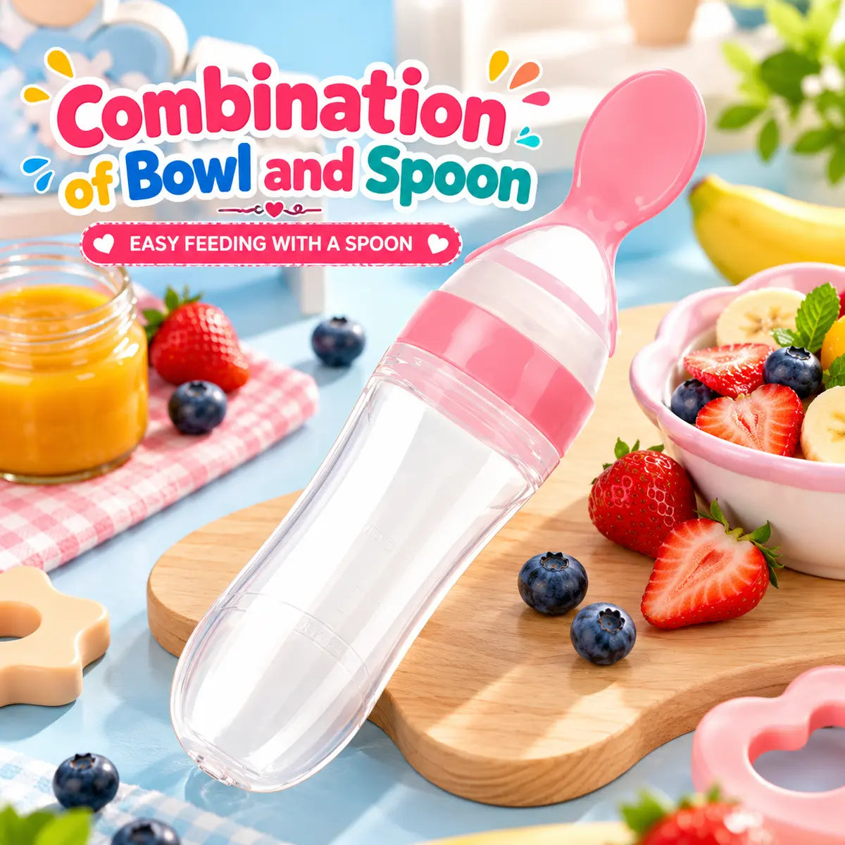 Silicone Baby Spoon Feeder Bottle for Infants & Toddlers (A1644)