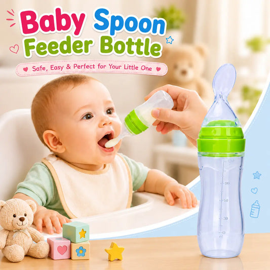 Silicone Baby Spoon Feeder Bottle Food Dispensing Feeding Spoon for Infants and Toddlers