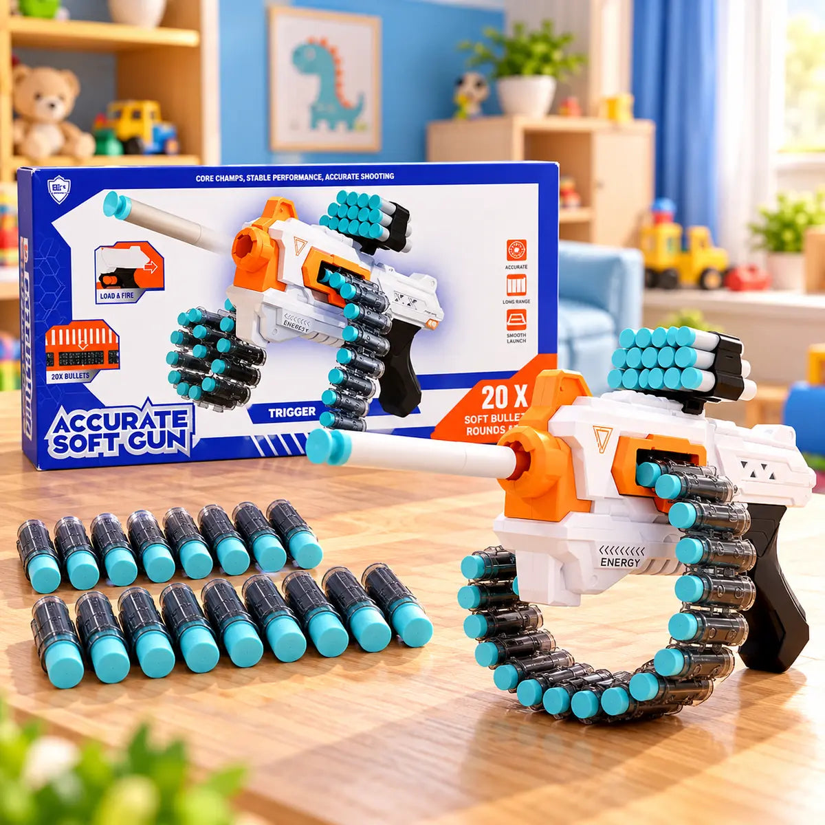 Soft Bullet Blaster Gun with Foam Darts (CH18-20)