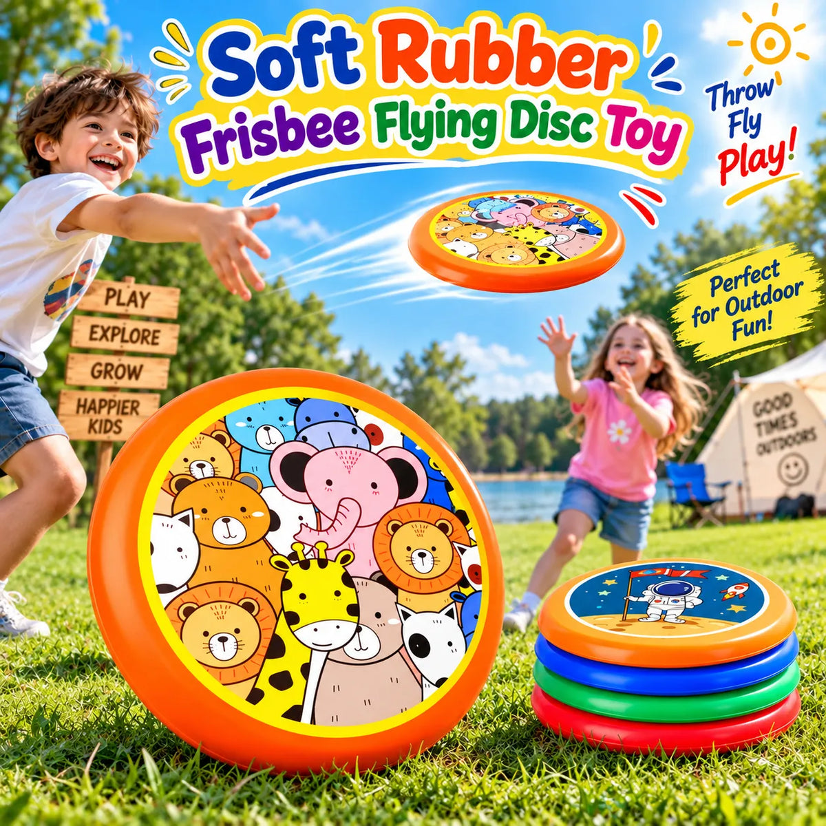 Soft Rubber Frisbee Flying Disc Toy (Random Color | 216H)