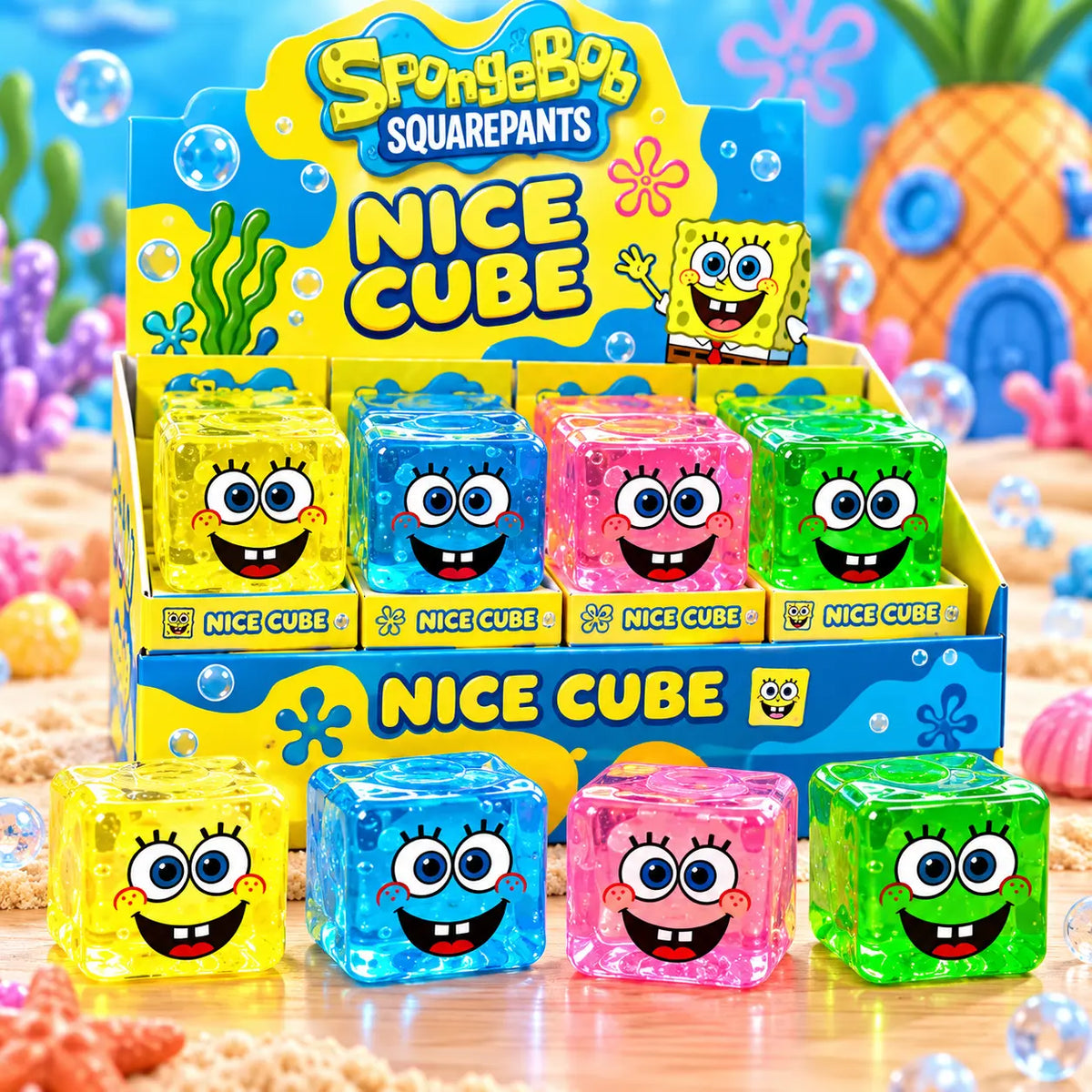 SpongeBob Cube Squishy Stress Relief Toy for Kids | Toynix.pk