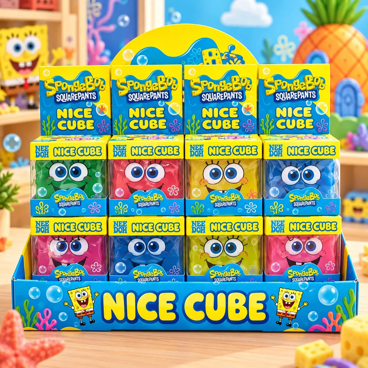 SpongeBob Cube Squishy Stress Relief Toy for Kids | Toynix.pk