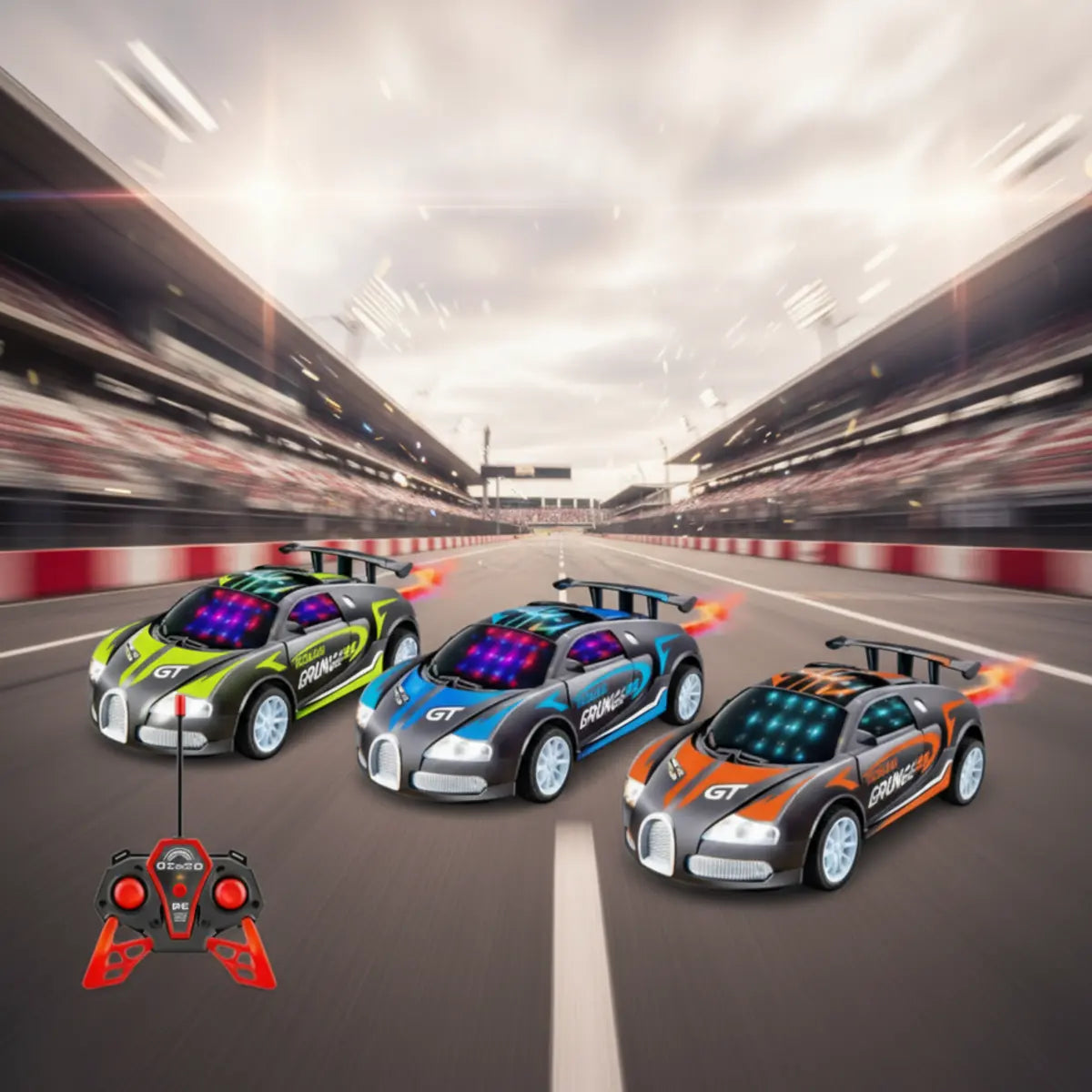 Spray Remote Control Car with Smoke Effect and LED Lights Racing Toy for Kids