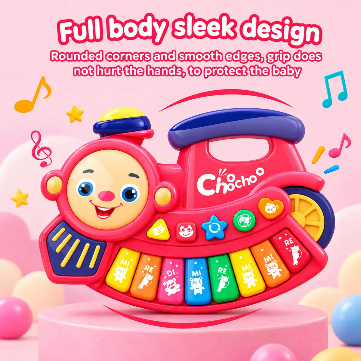 Train Musical Keyboard Piano Toy for Kids Cartoon Musical Instrument