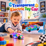 Transparent Electric Toy Car with Lights, Music & Universal Gear