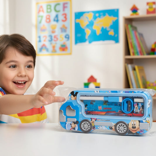 Metal Bus Shape Pencil Box  For Kids (KT-6611)