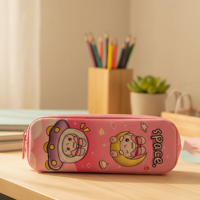 3d Embossed Characters Stationery Case for Kids (Random Design) (B-8920)