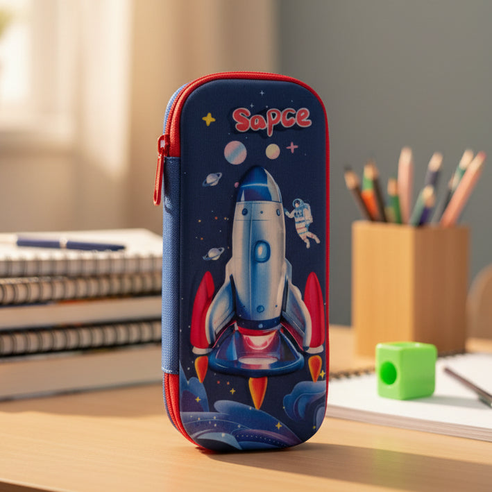 3d Embossed Characters Stationery Case for Kids (Random Design) (B-8920)