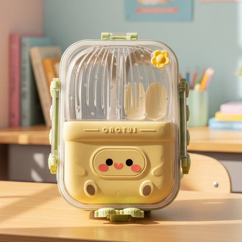 3 Compartment Cactus Shape Lunch Box For Kids (029-4)