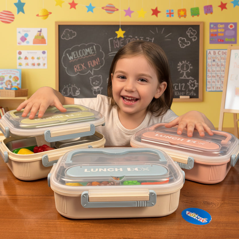4 Compartment Stainless Steel Lunch Box (029-12)