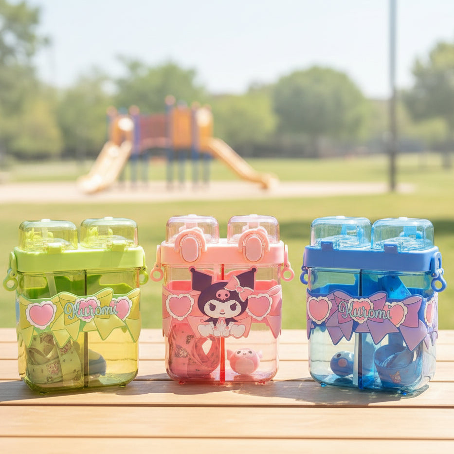 Premium 2 in 1 Water Bottle For Kids (Random Colors) | 029-44