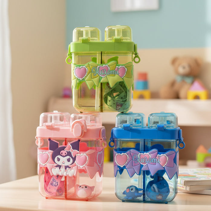 Premium 2 in 1 Water Bottle For Kids (Random Colors) | 029-44
