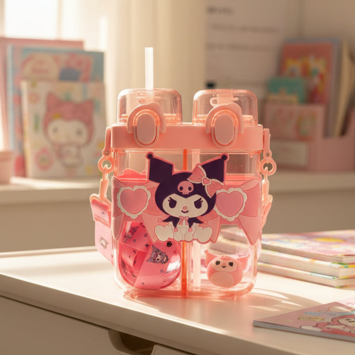 Premium 2 in 1 Water Bottle For Kids (Random Colors) | 029-44